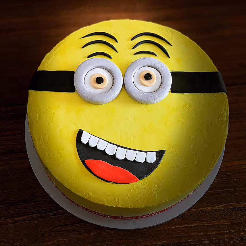 Minion Themed Red Velvet Cake 6 inches Eggless