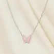 Elegant Butterfly Blush Necklace and Bracelet Set - A Symbol of Transformation