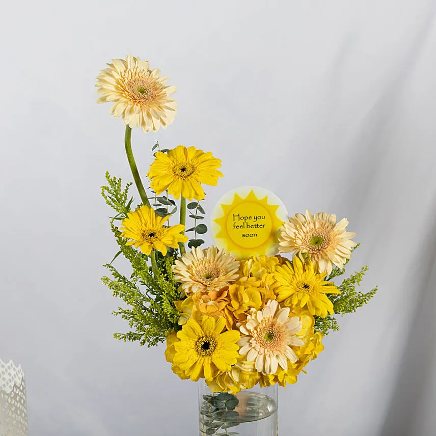 Get Well Soon Message Flowers Vase