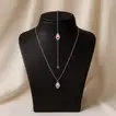 Elegant Hamsa Heart Necklace & Bracelet Set | Pink Edition