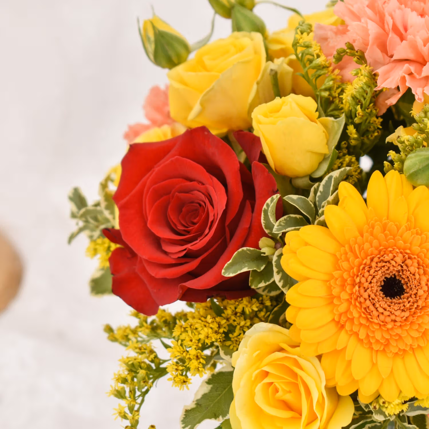 Sparks of Joy Diwali Flower Arrangement with Multicolor Diyas