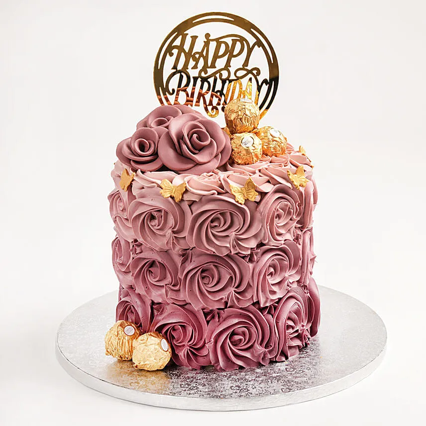 Rosy Birthday Marble Cake