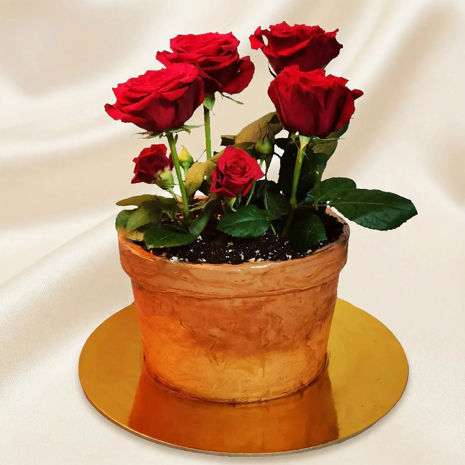 Chocolate Cake n Red Roses