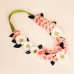Petals of Pride: Elegant Peach Rose and White Gerbera Garland