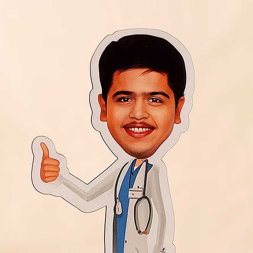 Personalised Male Doctor Caricature