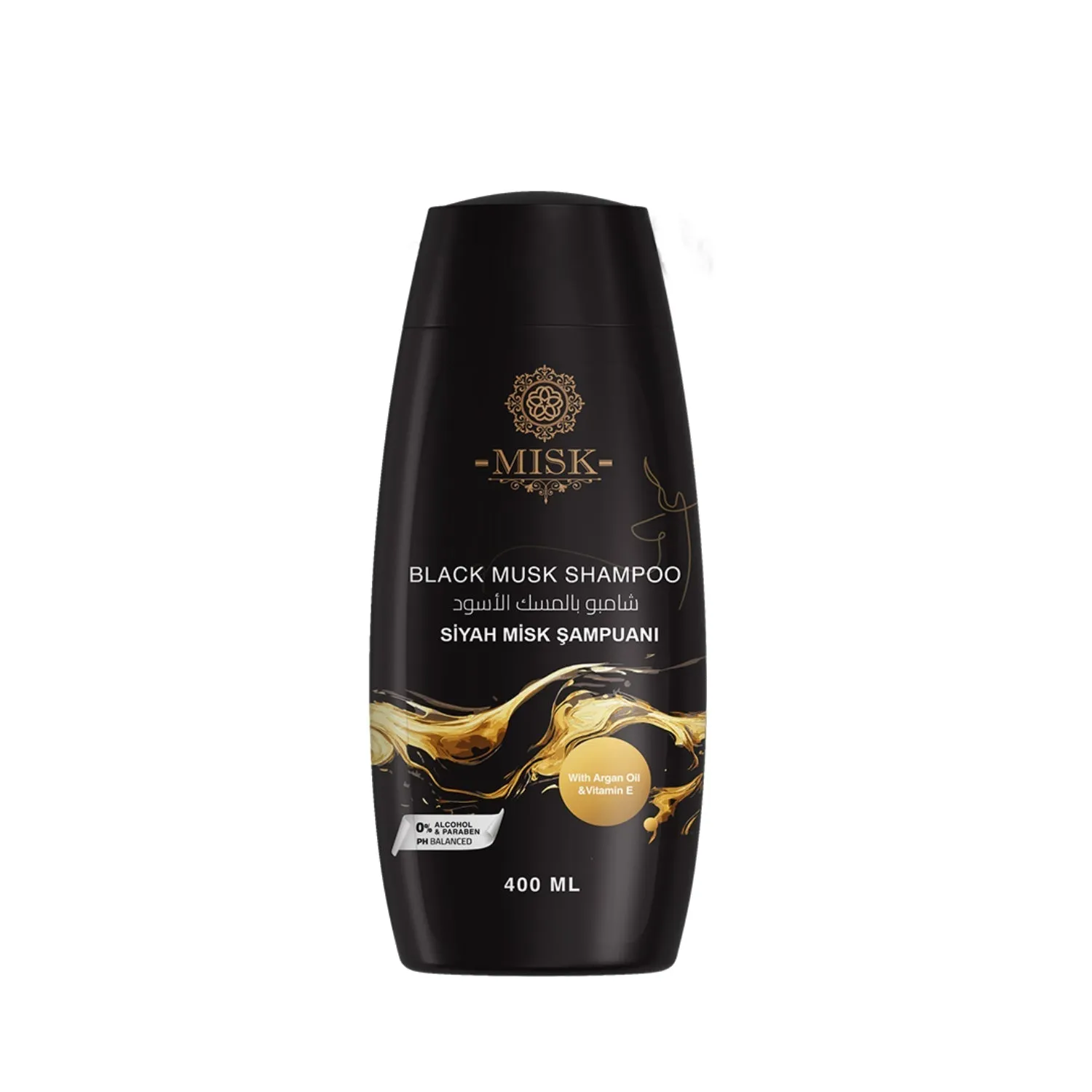 MISK Black Musk Shampoo 400ml - Enriched with Argan Oil & Vitamin E