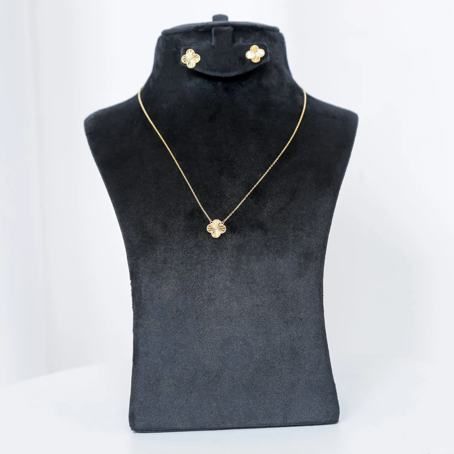 Gold Plated Silver Flower Necklace Set