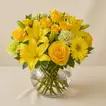 Happy Flowers In Bowl Arrangement