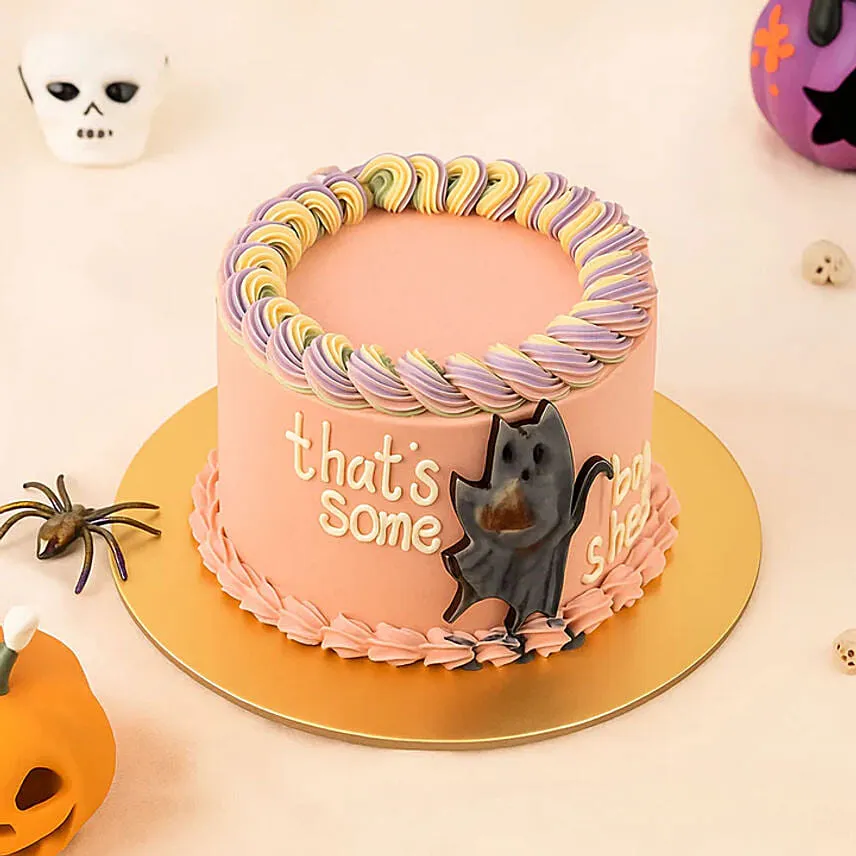 Spooky Cute Pink Ghost Cake