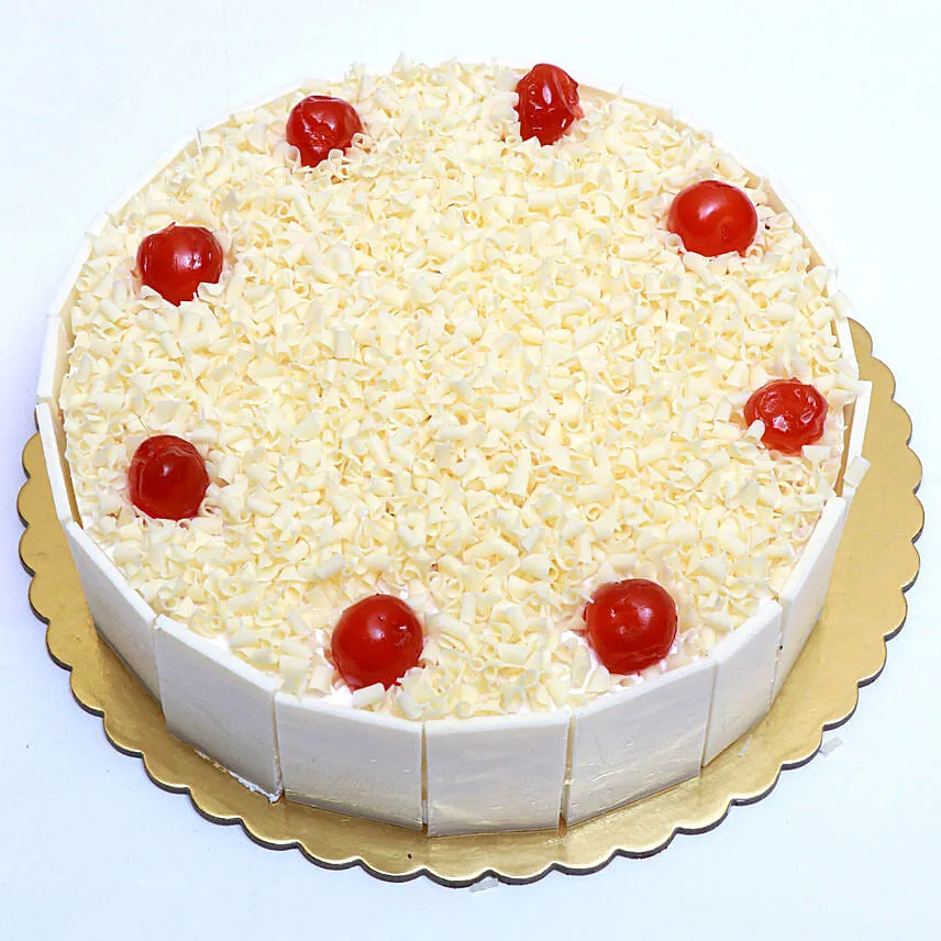 Mouthwatering Whiteforest Cake 8 Portion