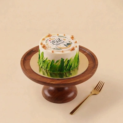 Elegant Eid Mubarak Vanilla Mini Cake