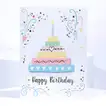 Charming Happy Birthday Musical Gift Card with Colorful Cake Design
