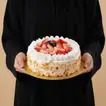 Strawberry Almond Flakes Cake