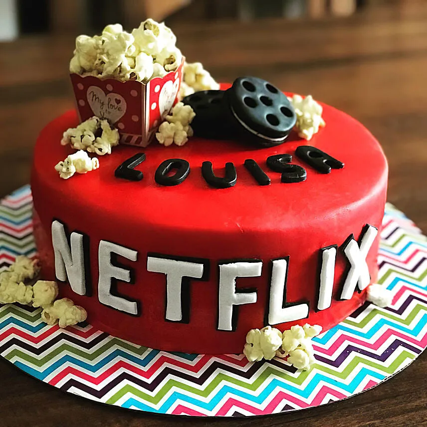 Netflix Themed Chocolate Cake