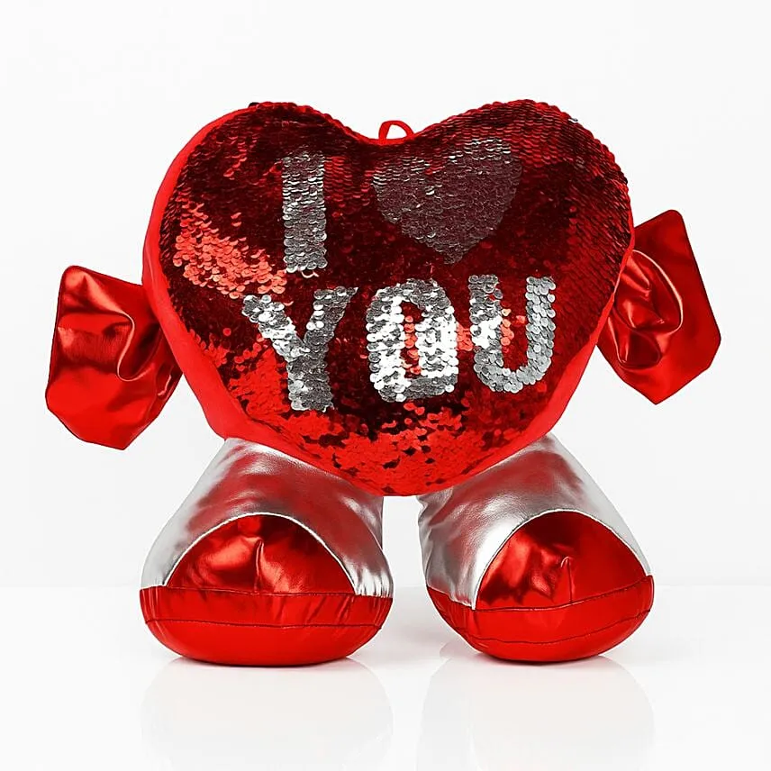 Sequin Heart Cushion