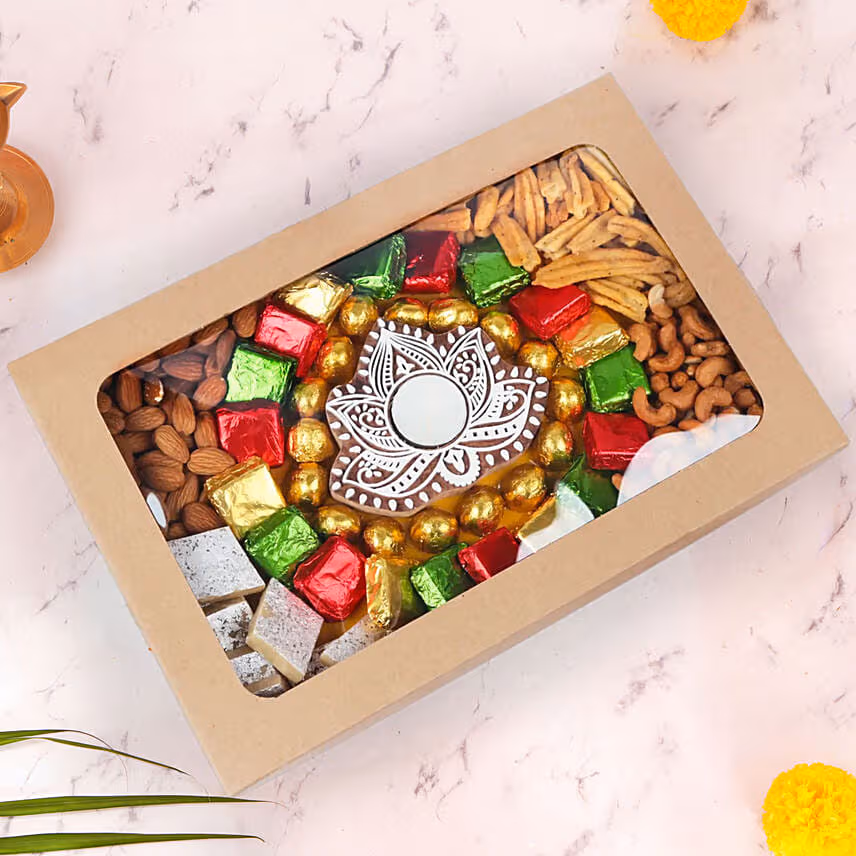 Deepavali Box of Sweets Nuts and Chocolates
