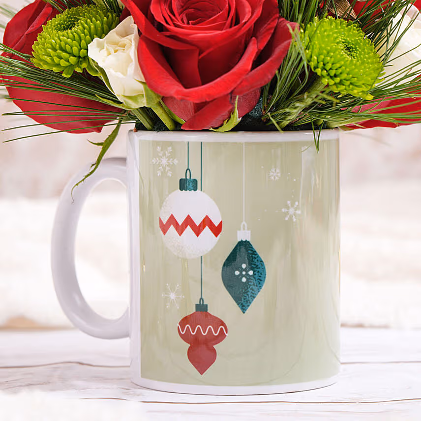 Seasons Greetings Flower Mug