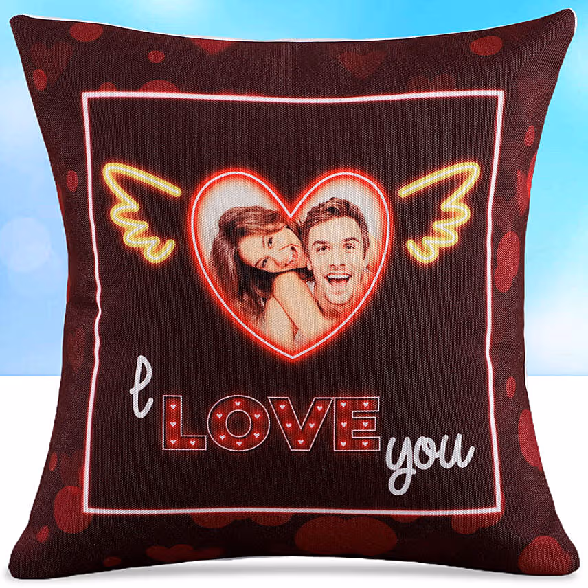 I Love You Personalised Led Cushion With Ferrero Rocher
