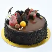 Decadent 1 Kg Fudge Cake with Fresh Berries & Chocolate Decorations