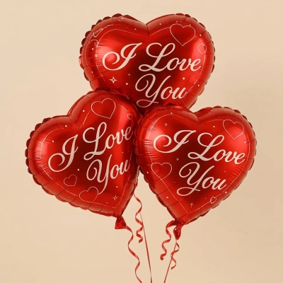 Romantic Red Heart 'I Love You' Foil Balloons