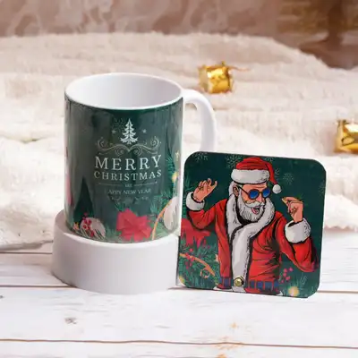 Festive Christmas Mug and Santa Table Top Set