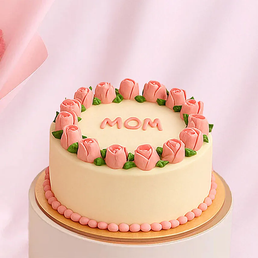 Mothers Love Carnations Bouquet and Mama Cake Bundle