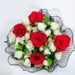 Eternal Elegance Bouquet: A Timeless Blend of Red and White Roses