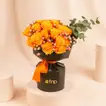Sunset Splendor: Elegant Pink Rose and Gerbera Bouquet - Orange