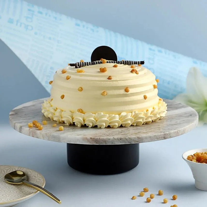 Heavenly Butterscotch Cream Cake Half Kg Eggless
