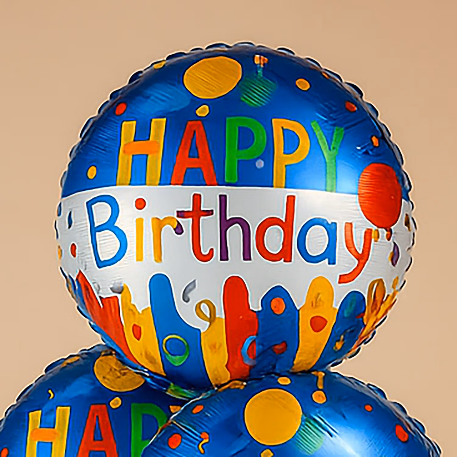 Vibrant Happy Birthday Foil Balloons - Set of 6 with Helium