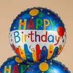 Vibrant Happy Birthday Foil Balloons - Set of 6 with Helium