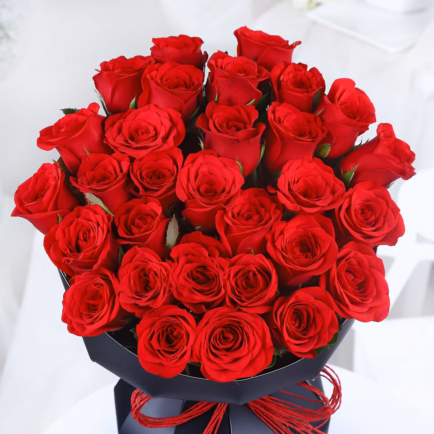 Valentine's Velvet Whispers: Exquisite Rose Bouquet