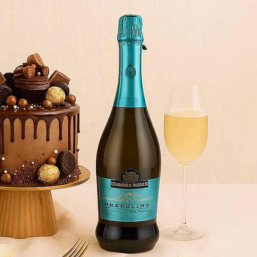 Anniversary Celebration - Flowers Cake & Prosecco