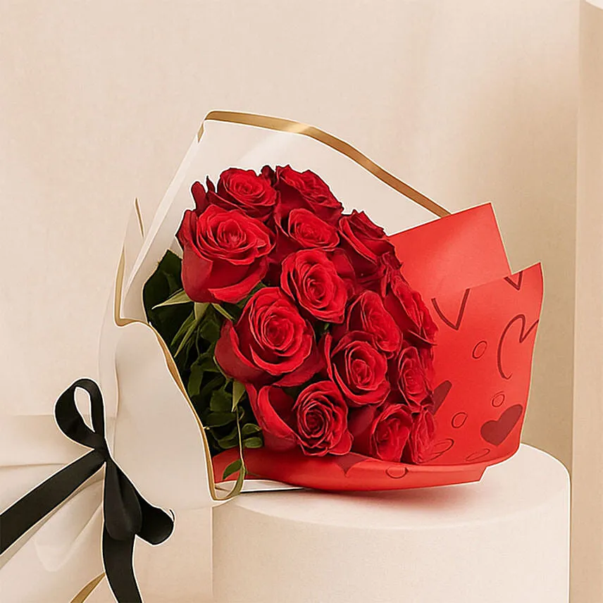 Rosy Reverie 18 Roses Bouquet for Vday