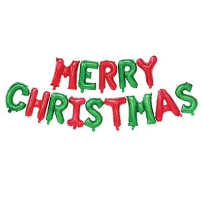 Festive Merry Christmas Foil Balloon Banner Decoration