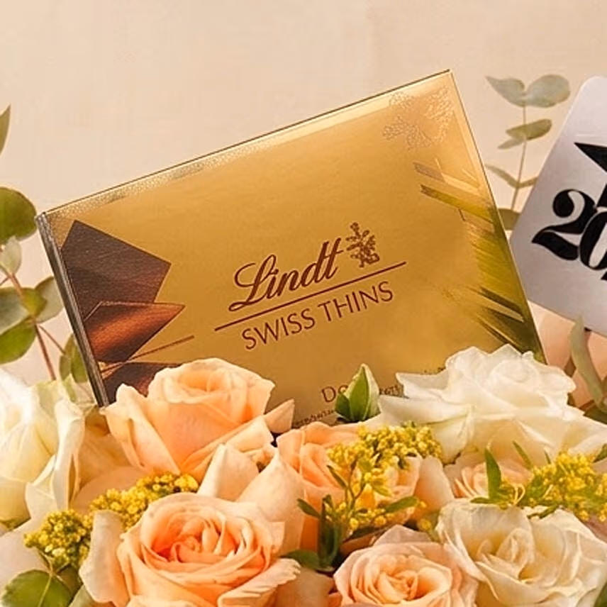 Premium Lindt Swiss Chocolate and Flowers 2026 Graduate Gift Box