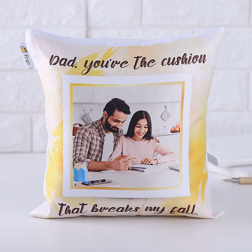 Fathers Day Cushion and Yellow Rose Gift
