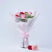 Charming Pink & Red Roses Bouquet with Delightful Butterscotch Cake