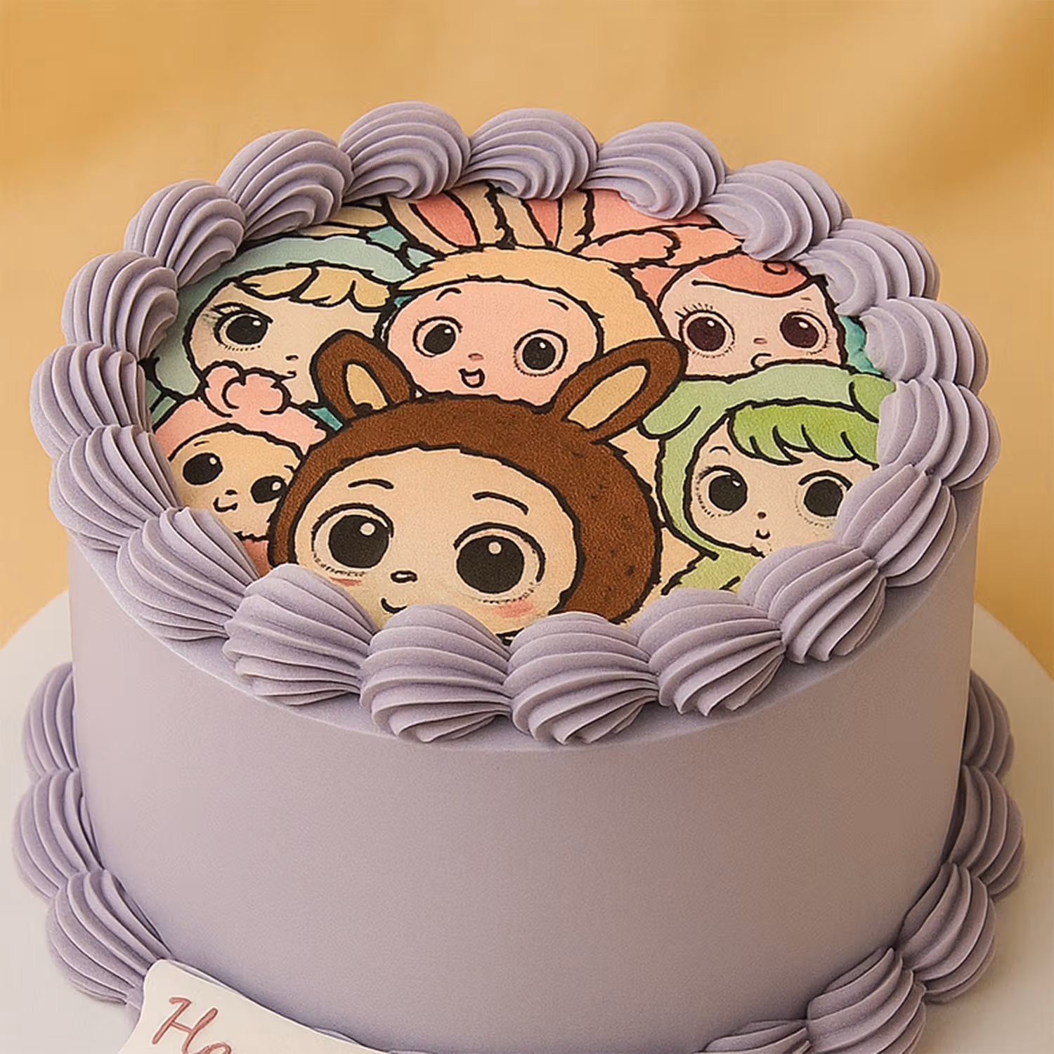 Delicious Red Velvet Labubu Faces cake - Chocolate