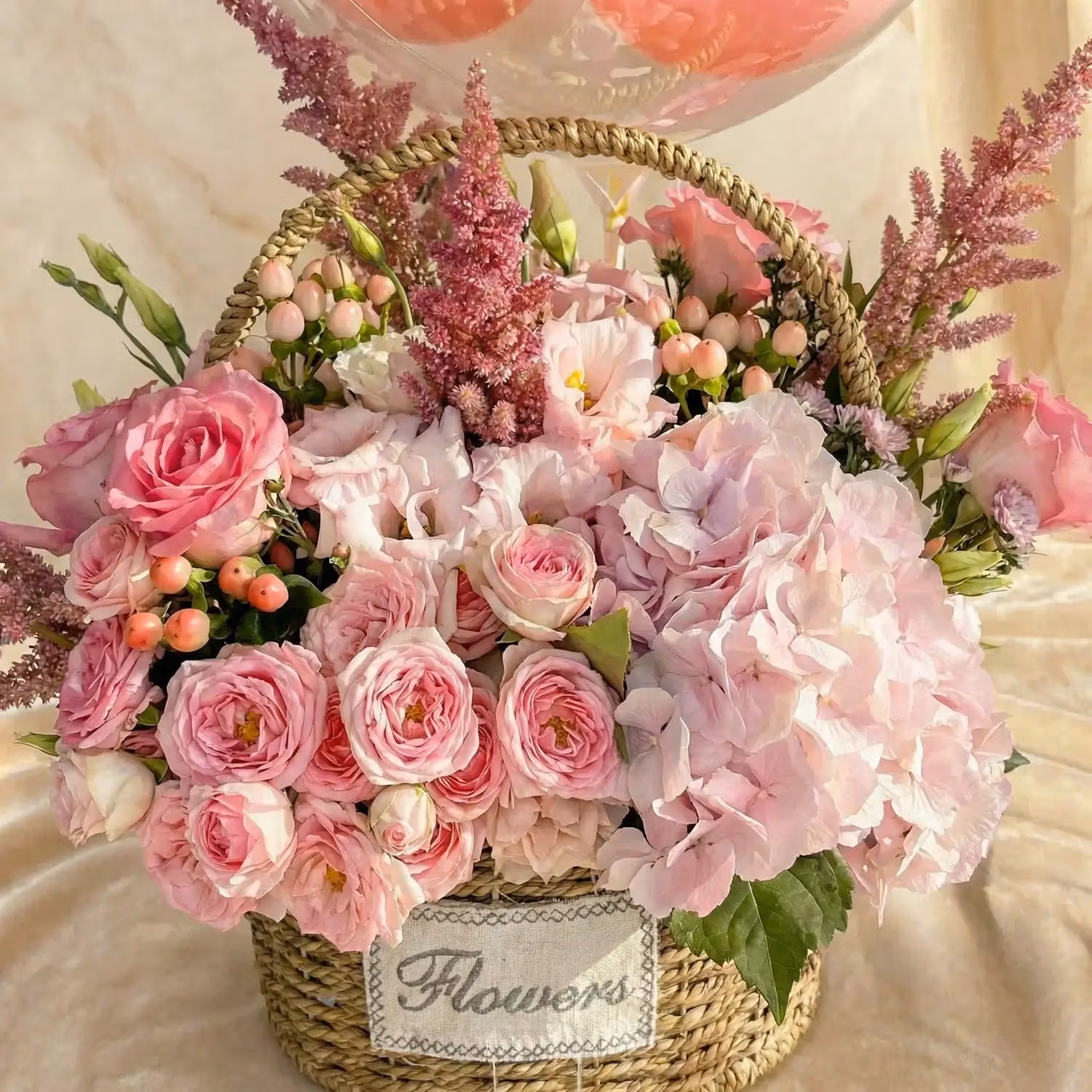 Pink Dreams Balloon Garden Basket