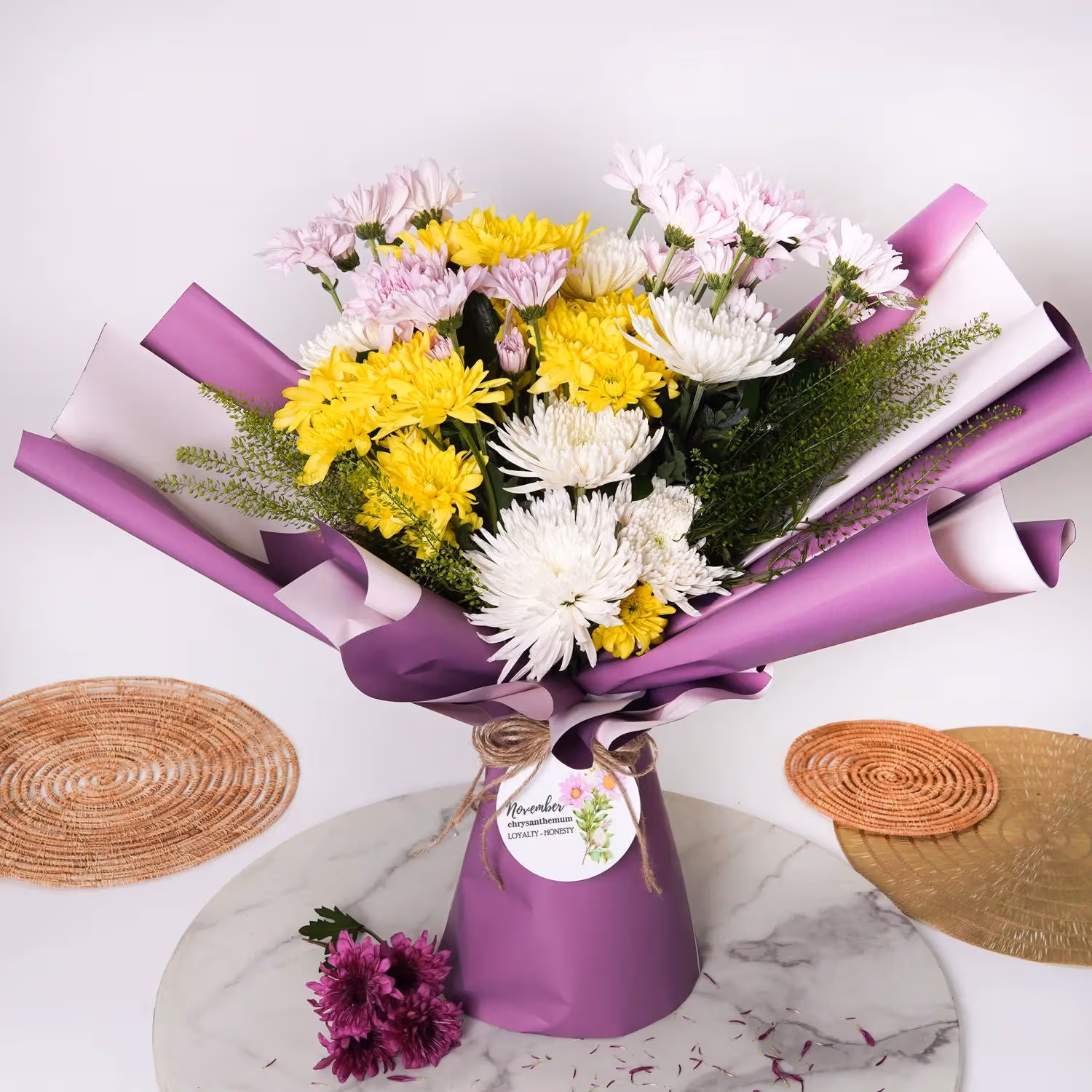 Elegant Birthday Flower Bouquet & Decadent Raspberry Chocolate Cake Combo