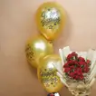Crimson Heartfelt Roses with Sweet Surprise Birthday Set