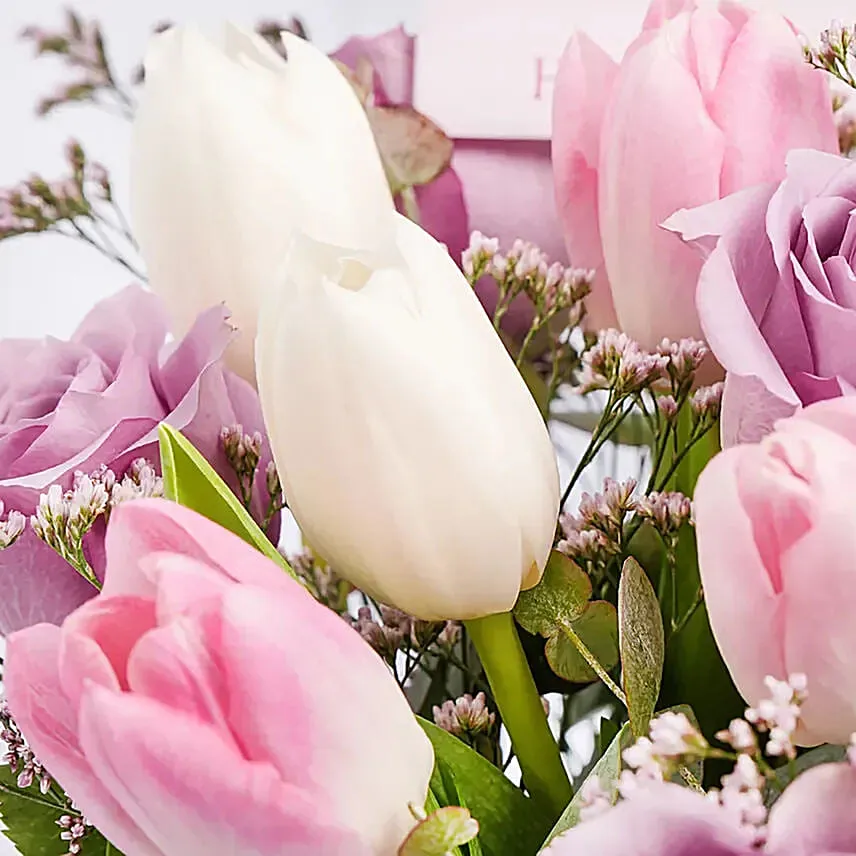 Tender Love Rose And Tulips