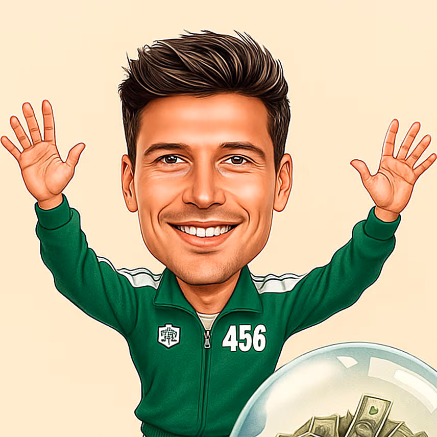 Green Tracksuit No.456 Personalised Caricature
