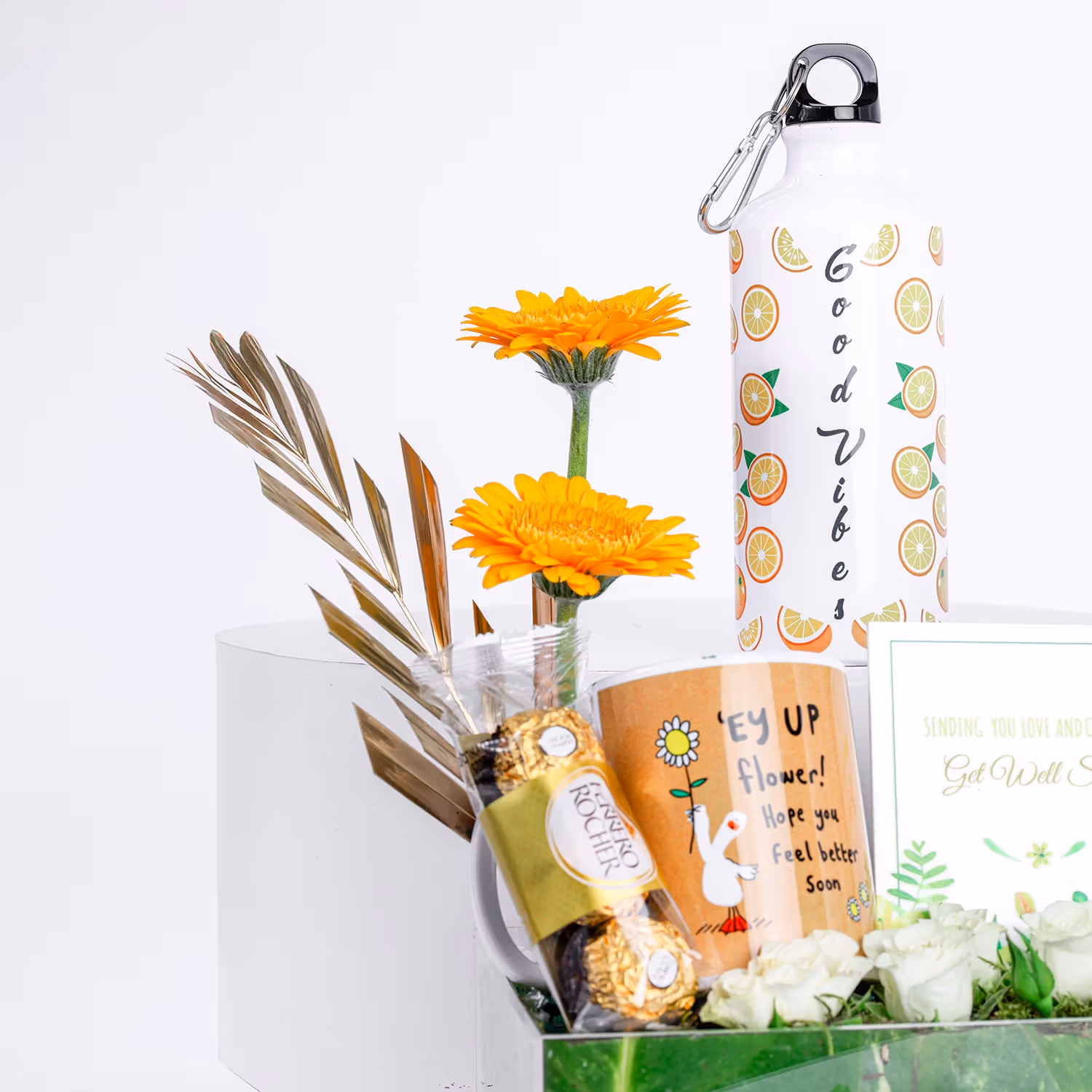 Wellness & Wishes: Get Well Soon Gift Set with Flowers, Chocolates, and More
