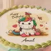 كيك عيد ميلاد اطفال | تصميم يونيكورن - 500 جرام