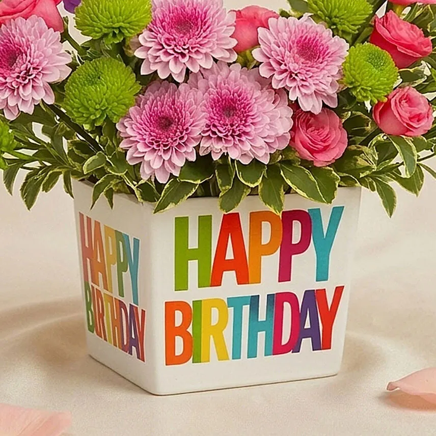Colorful Birthday Wishes Flowers