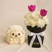 Cute Sheep Cake n Flower Bouquet