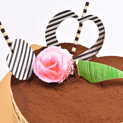 Delightful Tiramisu Heart Cake – Perfect for Celebrations