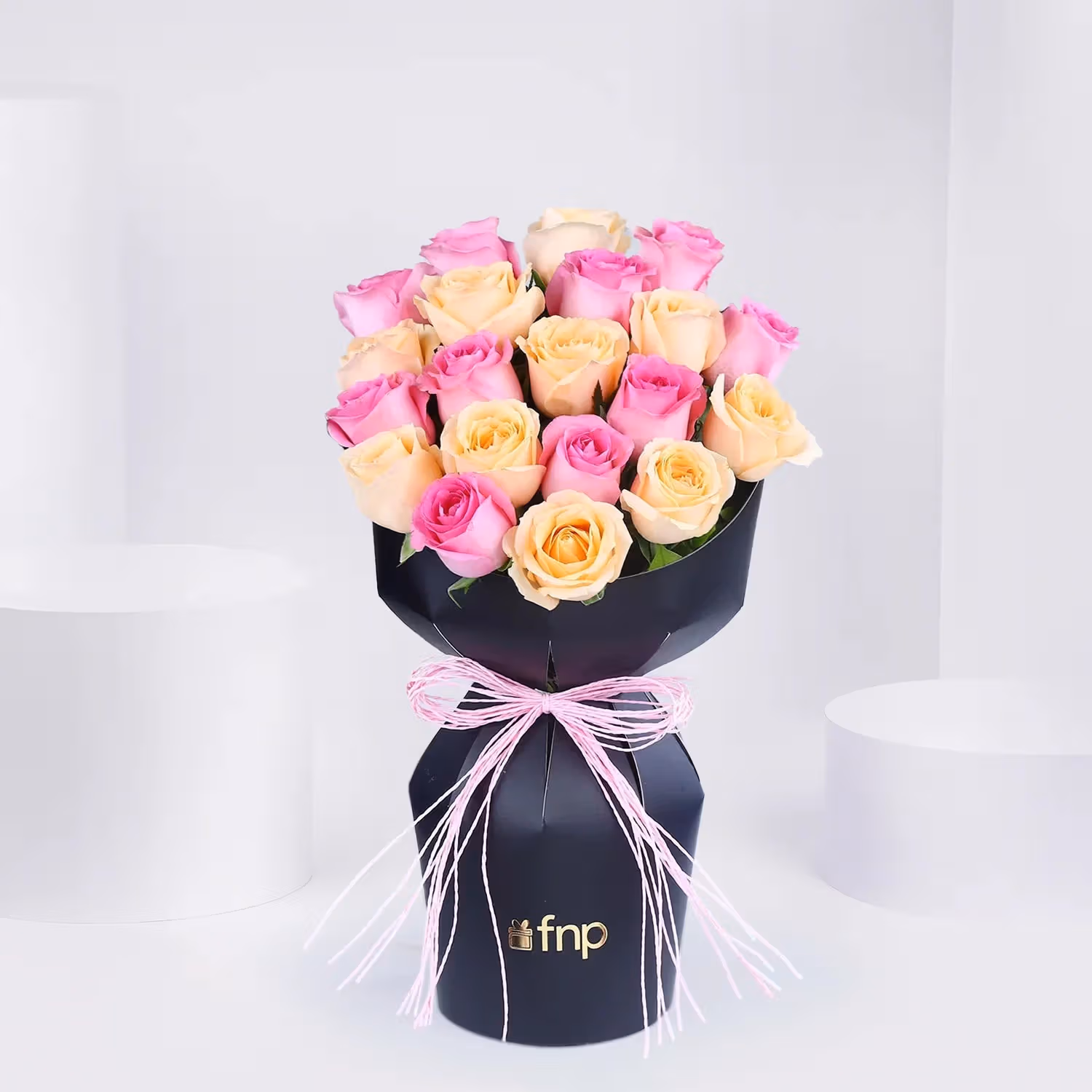 Blushing Rose Love Elegance Bouquet - Peach & Pink